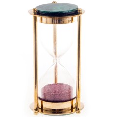 Песочные часы «Малахит» в основании металлического корпуса
