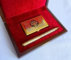 Набор «Визитница, ручка украшенная»