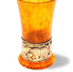 Янтарная стопка для водки «Медведи»