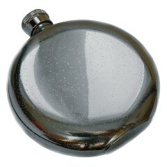 Круглая никелированная фляжка «Гербовая»