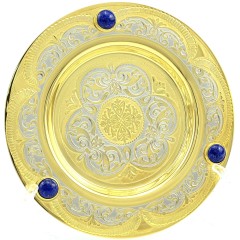 Подстаканник позолоченный «LAZURITE» на блюдце в подарочном футляре