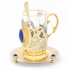 Чайный набор «Корона» (лазурит)