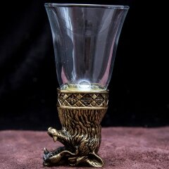 Подарочная рюмка перевёртыш «Весёлый волк» из бронзы