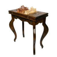 Резной стол для шахмат «Венеция» с нардами