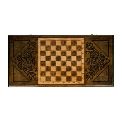 Резной стол для шахмат «Венеция» с нардами