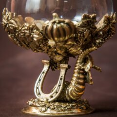 Подарочный бокал для коньяка «Золотая рыбка» с объёмной фигуркой