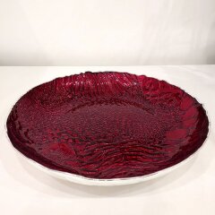 Бордовое декоративное блюдо «Аметистовые джунгли» для интерьера дома
