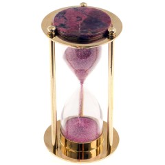 Песочные часы «Родонит» в основании металлического корпуса
