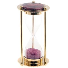 Песочные часы «Родонит» в основании металлического корпуса
