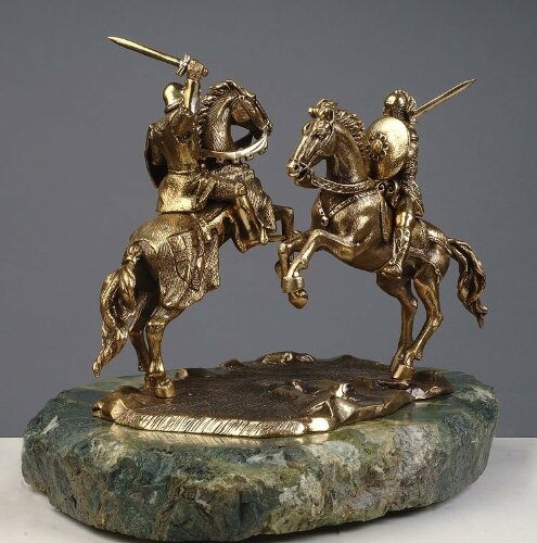 Композиция из бронзы «Поединок Давид-Сослана и Ричарда Львиное сердце»