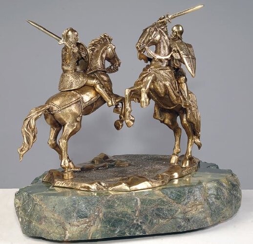 Композиция из бронзы «Поединок Давид-Сослана и Ричарда Львиное сердце»