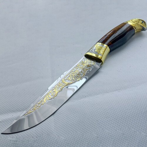 Охотничий нож «Золотой сокол» с позолоченным клинком
