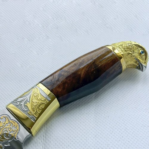 Охотничий нож «Золотой сокол» с позолоченным клинком