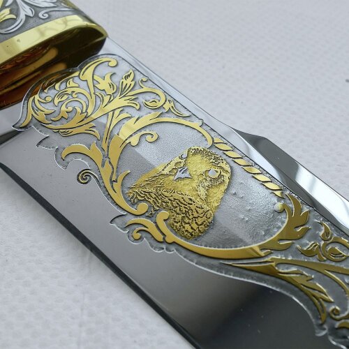 Охотничий нож «Золотой сокол» с позолоченным клинком