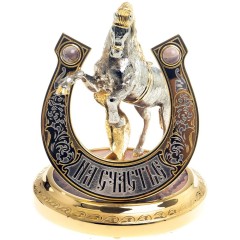 Декоративная подкова с лошадью «На счастье» на яшме в подарок сестре