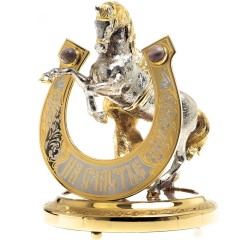 Декоративная подкова с лошадью «На счастье» на яшме в подарок сестре