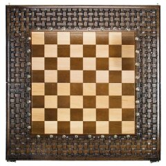 Деревянные резные шахматы с нардами «Армянский орнамент»