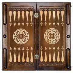 Деревянные резные шахматы с нардами «Армянский орнамент»