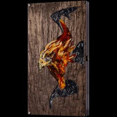 Подарочные нарды «Орёл» из карельской берёзы с янтарной инкрустацией