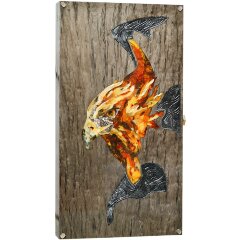 Подарочные нарды «Орёл» из карельской берёзы с янтарной инкрустацией