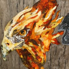 Подарочные нарды «Орёл» из карельской берёзы с янтарной инкрустацией