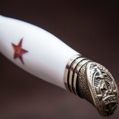 Наградной нож финка «ВМФ» со звездой СССР в кожаном чехле