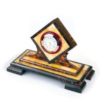 Настольные часы из янтаря «Ромб» для рабочего стола