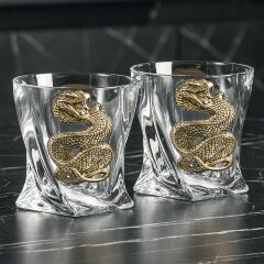Подарочный набор бокалов для виски «Змея» (6 шт.) со Штофом символ года 2025