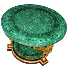 Столик интерьерный «Антик» из натурального малахита для дома