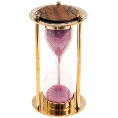 Классические настольные песочные часы «Тигровый глаз» в металлическом корпусе