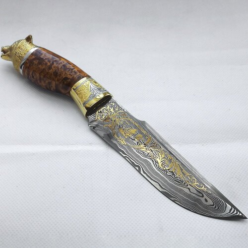 Сувенирный нож «Волк» с дамасским клинком