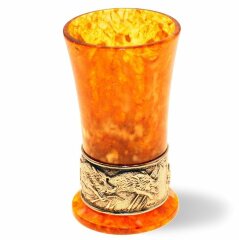 Стопка из янтаря для водки «Охота»