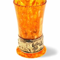 Стопка из янтаря для водки «Охота»