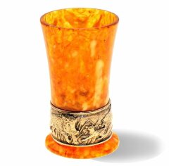 Стопка из янтаря для водки «Охота»