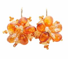 Серьги из янтаря «Весенний денёк»