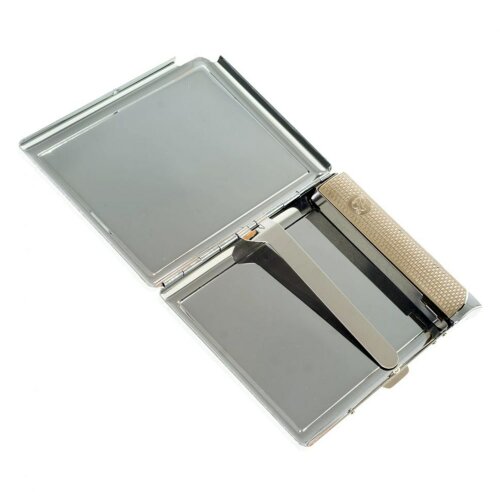 Подарочный портсигар «Тигровый глаз» с зажигалкой