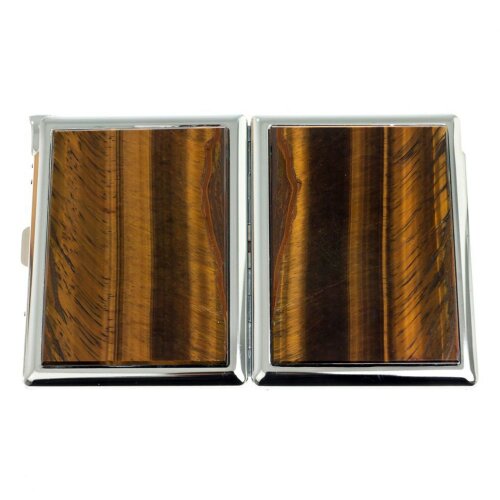 Подарочный портсигар «Тигровый глаз» с зажигалкой