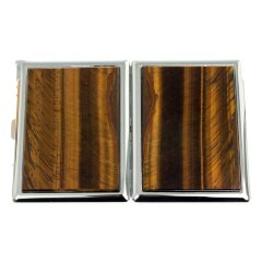 Подарочный портсигар «Тигровый глаз» с зажигалкой