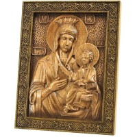 Резная икона «Божья матерь Иверская» (малая)