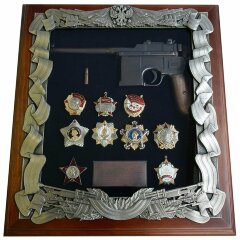 Настенное панно «Пистолет Маузер» (знаки СССР)