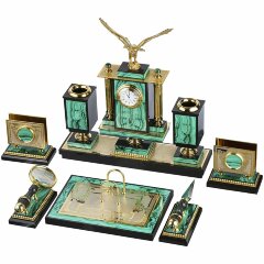 Настольный набор «Орёл» (малахит)