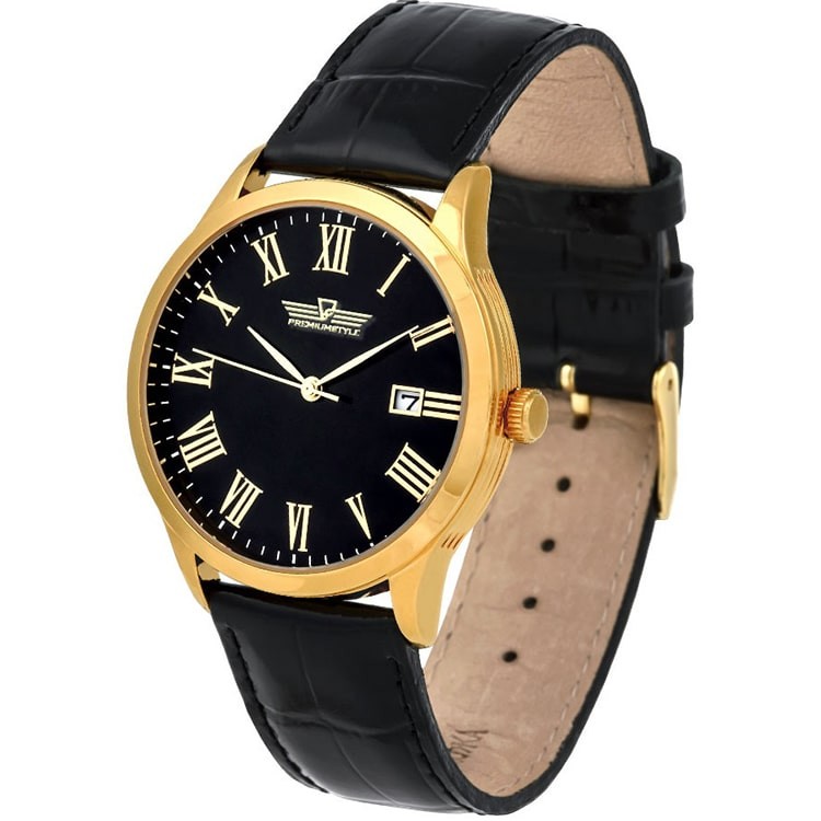 Кварцевые мужские часы «PREMIUMSTYLE» с чёрным циферблатом
