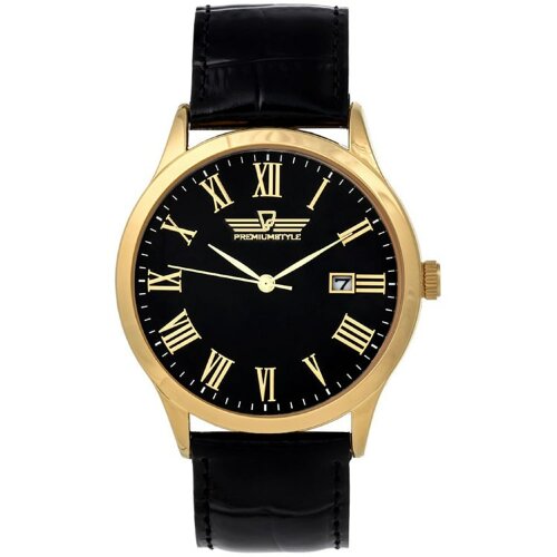 Кварцевые мужские часы «PREMIUMSTYLE» с чёрным циферблатом