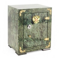 Декоративный сейф из камня змеевик «Герб России» для хранения документов