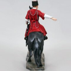 Сувенирная статуэтка «Кубанский казак на чёрном коне» из искусственного камня