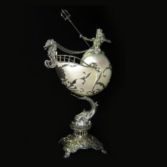 Серебряный кубок «Посейдон» из морской раковины NAUTILUS