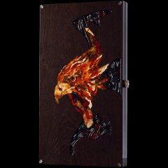 Подарочные нарды «Орёл» из морёного дуба и янтаря