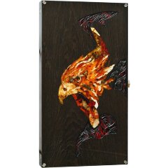 Подарочные нарды «Орёл» из морёного дуба и янтаря