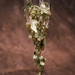 Подарочный бокал для вина «Виноградная лоза» с художественным оформлением