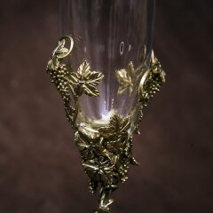 Подарочный бокал для вина «Виноградная лоза» с художественным оформлением